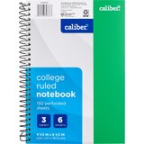 Caliber Premium 3 Subject Notebook, College Ruled, 150 Sheets, Assorted, thumbnail image 4 of 6