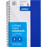 Caliber Premium 3 Subject Notebook, College Ruled, 150 Sheets, Assorted, thumbnail image 5 of 6