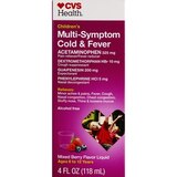 CVS Health Children's Multi-Symptom Cold & Fever Releif Liquid, Mixed Berry, 4 OZ, thumbnail image 1 of 5