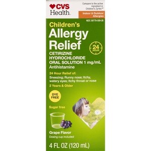 CVS Health Children's 24HR Allergy Cetirizine HCl Dye Free Oral Antihistamine