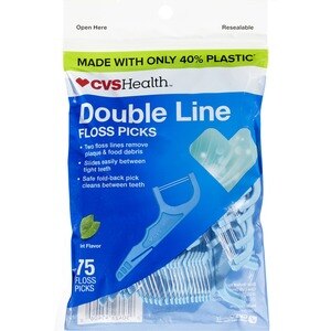 CVS Health Double Line Floss Picks, Mint