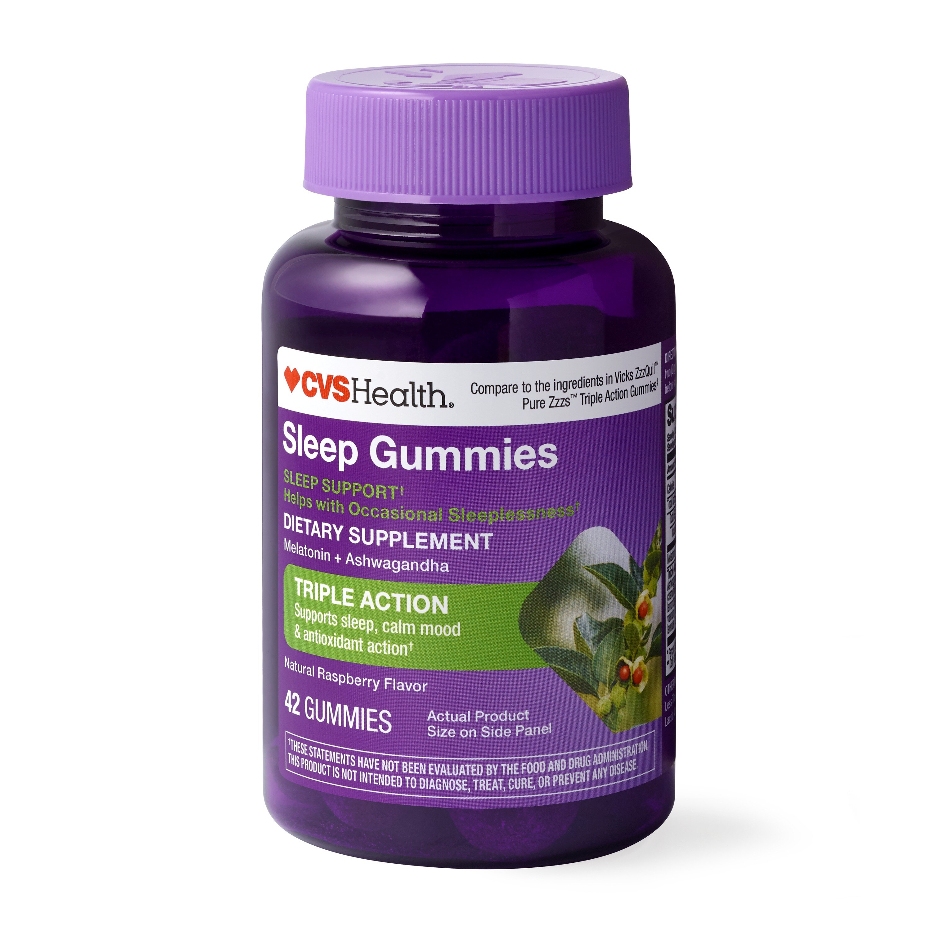 CVS Health Triple Action Melatonin Gummies, 42 CT