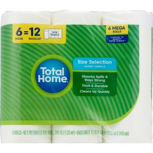 Total Home Size Selection Paper Towels, 6 ct