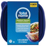 Total Home Medium Square Food Storage Containers, 32 oz, 4 ct, thumbnail image 3 of 4