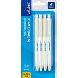 Caliber Retractable Ball Point Pens, Black Ink, 4 Pack, thumbnail image 1 of 2