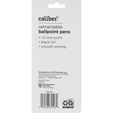 Caliber Retractable Ball Point Pens, Black Ink, 4 Pack, thumbnail image 2 of 2