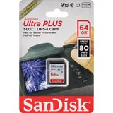 SanDisk Ultra Plus SDXC UHS-I Card, 64GB, thumbnail image 1 of 2