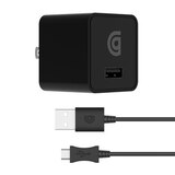 Griffin PowerBlock Universal USB-A 12W Wall Charger with USB-A to Micro-USB Cable - Black. Lifetime Warranty., thumbnail image 2 of 4