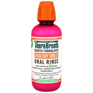 TheraBreath Healthy Smile Oral Rinse, Sparkle Mint, 16 OZ