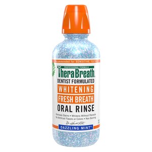 TheraBreath Dazzling Mint Whitening Fresh Breath Oral Rinse, 16 OZ