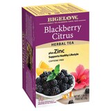 Bigelow Blackberry Citrus Herbal Tea Plus Zinc, 18 ct, 1.06 oz, thumbnail image 1 of 4