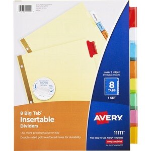 Avery Big Tab Insertable Dividers