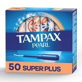 Tampax Pearl Tampons with LeakGuard Braid, Unscented, Super Plus, thumbnail image 1 of 9