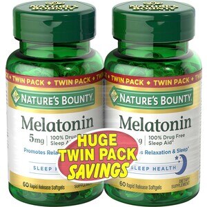 Nature's Bounty Melatonin 5 MG Softgels, 60 CT, 2 Pack