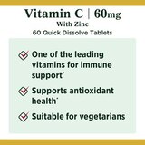Nature's Bounty Vitamin C Plus Zinc Quick Dissolve Tablets, 60 CT, thumbnail image 3 of 5