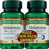 Nature's Bounty Melatonin 10mg Twin Pack, 60+60CT, thumbnail image 1 of 2