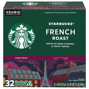 Starbucks K-Cup Pods, French Roast Coffee, 32 ct, 13.5 oz