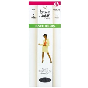 L'eggs Brown Sugar Sheer Toe Knee High, Off Black 32128