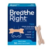 Breathe Right Original Nasal Strips, Drug-Free, Tan, 30 CT, thumbnail image 1 of 6