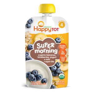 HappyTot Super Morning Organic Fruit, Yogurt & Oats Baby Food Pouch, 4 OZ