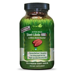 Irwin Naturals Steel-Libido Max3 + Nitric Oxide Booster Liquid Softgels, 75 CT