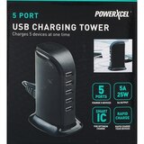 Powerxcel 5 Port USB Charging Tower, thumbnail image 1 of 4