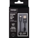 Rapid Charge Braided 10Ft Micro USB Charge & Sync Cable, thumbnail image 1 of 1