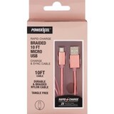 Rapid Charge Braided 10Ft Micro USB Charge & Sync Cable, thumbnail image 1 of 1