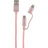 PowerXcel Apple and Micro 2-In-1 Cable, metallic braided, 4 ft, thumbnail image 2 of 5
