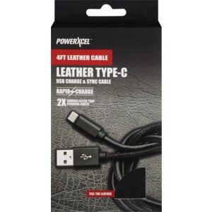 PowerXcel Type-C Charge and Sync Leather Cable