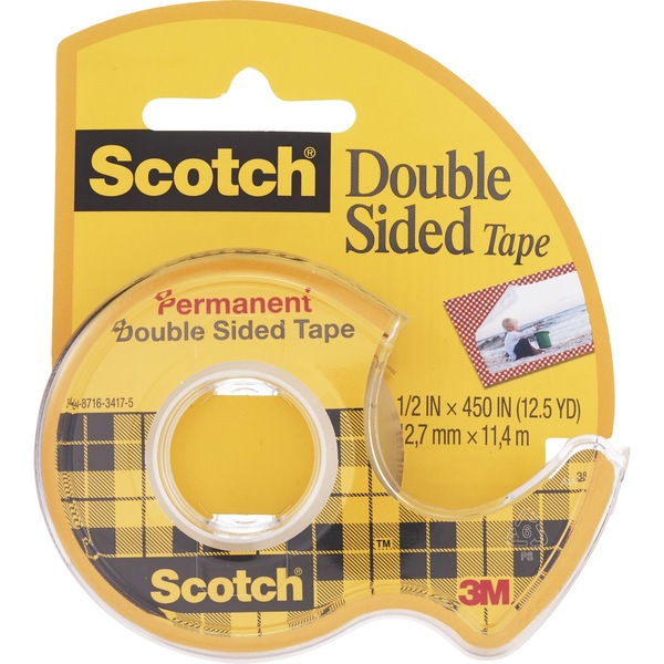 Scotch Double Sided Tape, 1/2 in