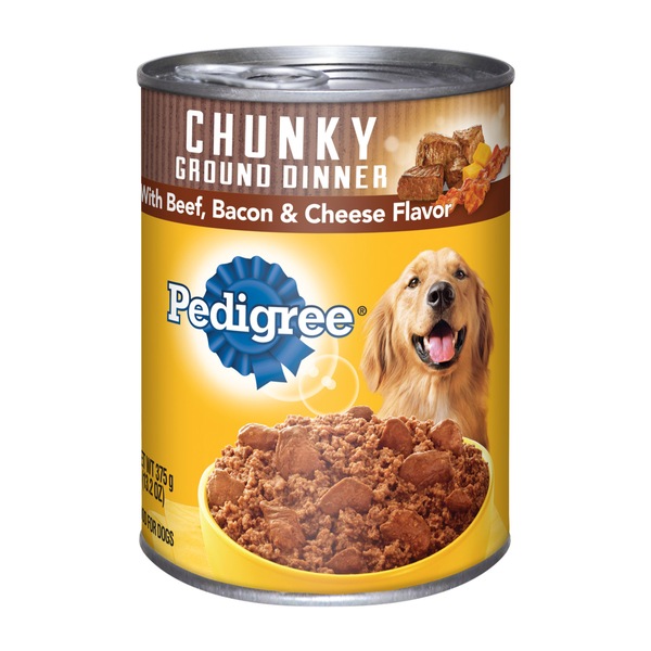 Pedigree Chunck Ground Meaty Dinner, Beef, Bacon & Cheese Flavor