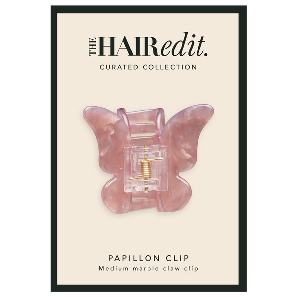 The Hair Edit Medium Marble Papillon Claw Clip, Blush