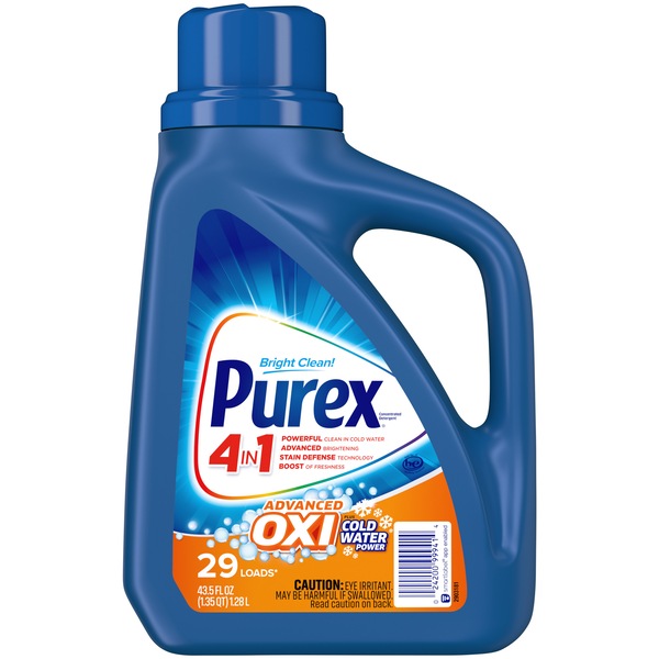 Purex Liquid Laundry Detergent Plus Oxi, Fresh Morning Burst, 43.5 fl OZ, 24 Loads