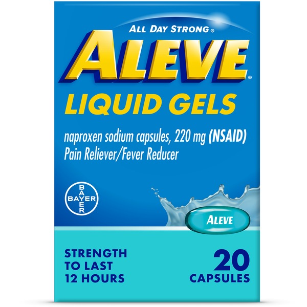 Aleve, Liquid Gels, Naproxen Sodium for Pain Relief