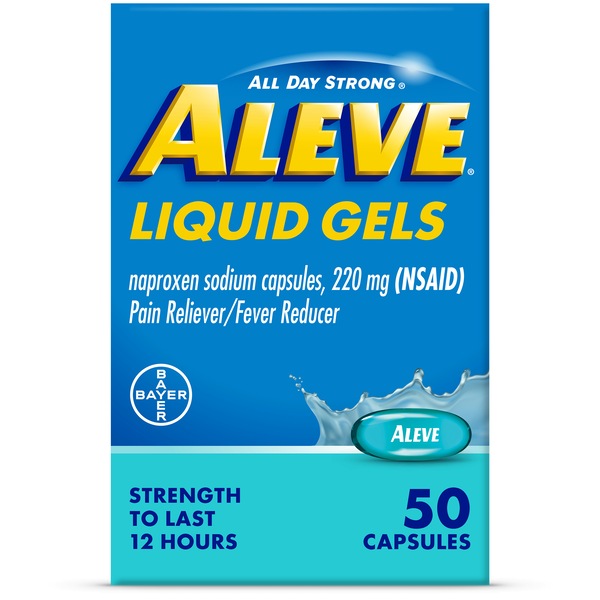 Aleve, Liquid Gels, Naproxen Sodium for Pain Relief