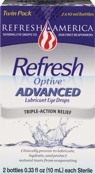 Refresh Optive Advanced Lubricant Eye Drops, 0.33 fl oz, Twin Pack