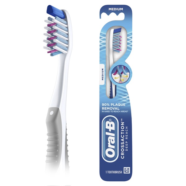 Oral-B CrossAction Deep Reach Manual Toothbrush, Medium, 1 count