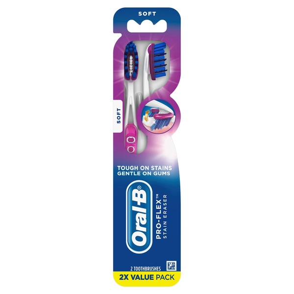 Oral-B 3D White Pro Flex Toothbrush with Stain Eraser Value Pack