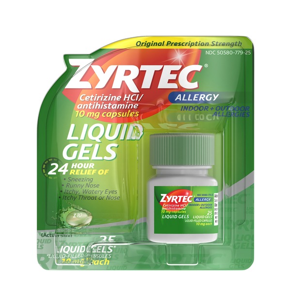 Zyrtec Allergy Original Prescription Strength Liquid Gels 10mg