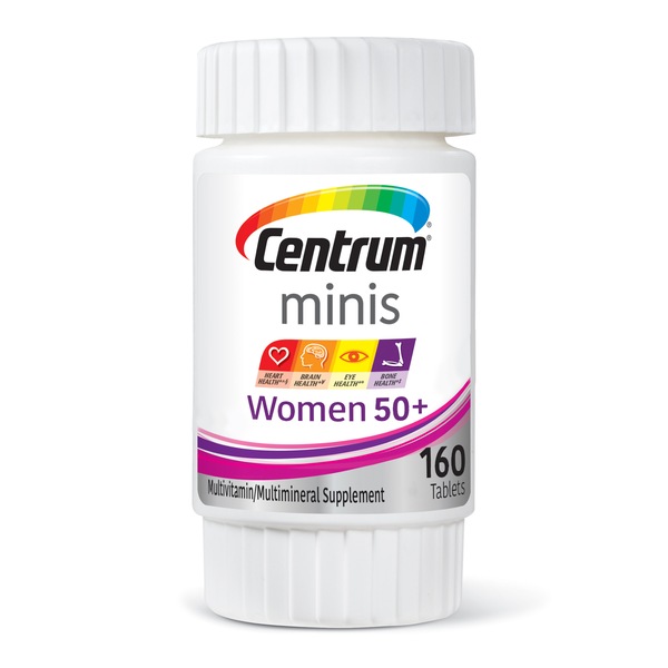 Centrum Minis Women 50+ Multivitamin Supplement Supports Bone Health and More Tablets, 160 CT