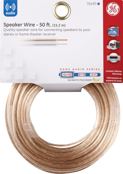 General Electric 72622 Speaker Wire, Gold, 50 ft