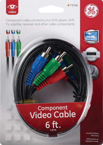 GE Component Video Cable, 6'