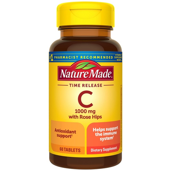 Nature Made Vitamin C 1000 mg Time Release Tablets with Rose Hips, 60 CT