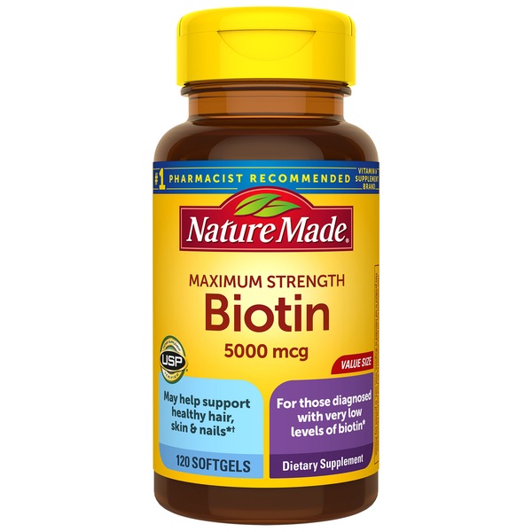 Nature Made Max Strength Biotin Softgels 5000 mcg