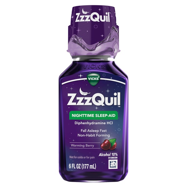 ZzzQuil Nighttime Sleep Aid Liquid, Warming Berry