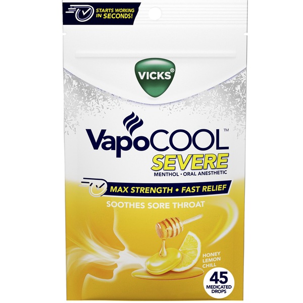 Vicks VapoCOOL Severe Sore Throat Medicated Drops