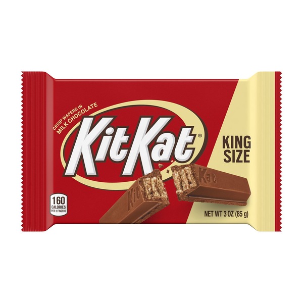 Kit Kat Milk Chocolate, King Size Wafer Candy, 3 oz