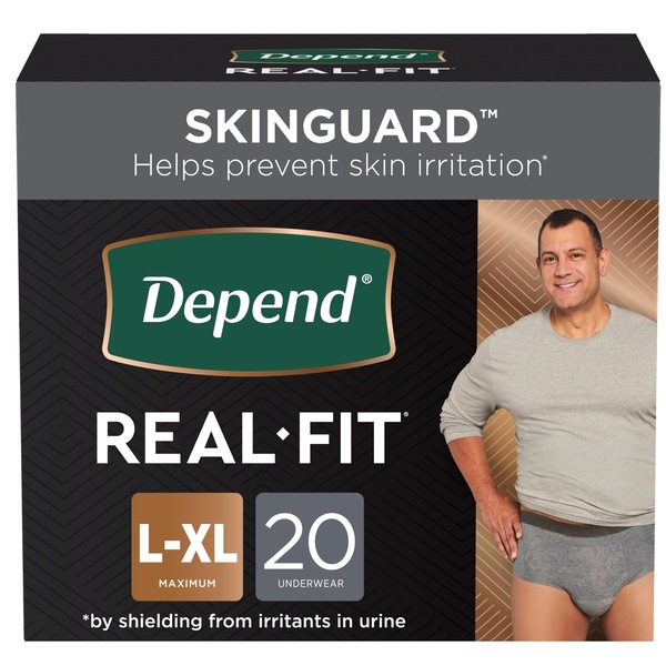 Depend Real Fit for Men Incontinence Briefs Maximum Absorbency