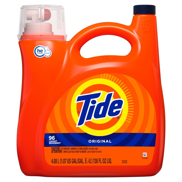 Tide Original HE Liquid Laundry Detergent, 100 Loads, 132 oz